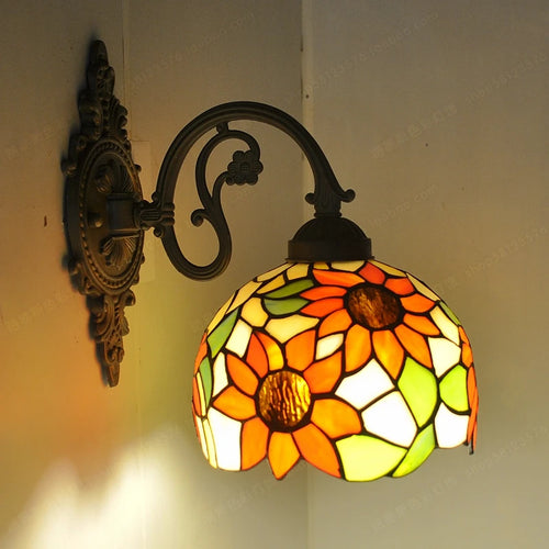 applique murale baroque américaine style tiffany pour éclairage décoratif - vue 3 sur 15