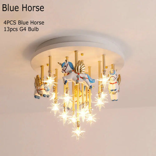 plafonnier led mignon pour enfants avec cheval et grue - vue 9 sur 9