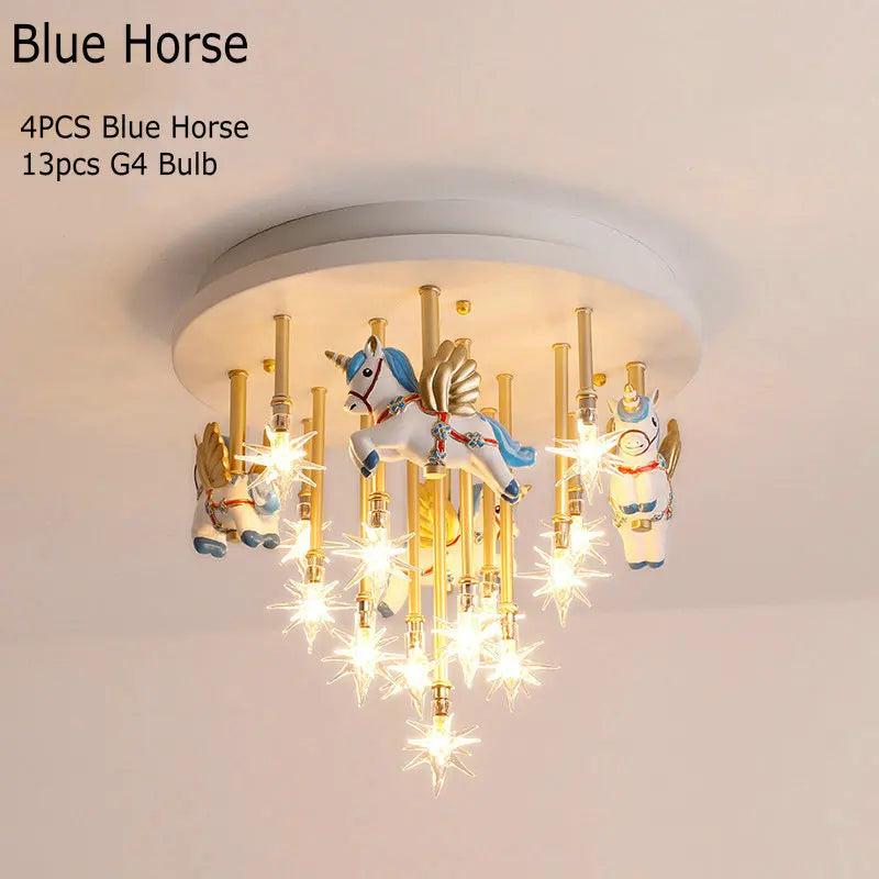 plafonnier led mignon pour enfants avec cheval et grue - vue 8 sur 9
