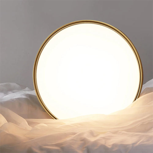 plafonnier led rond minimaliste en cuivre pour allée couloir - vue 3 sur 6