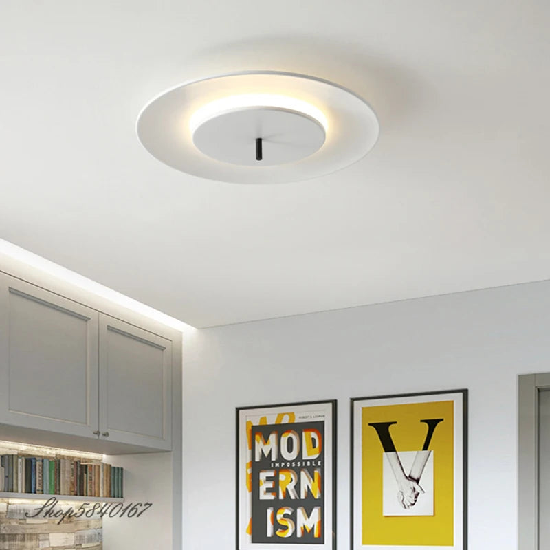 plafonnier simple disque led avec couverture suspendue - vue 7 sur 10