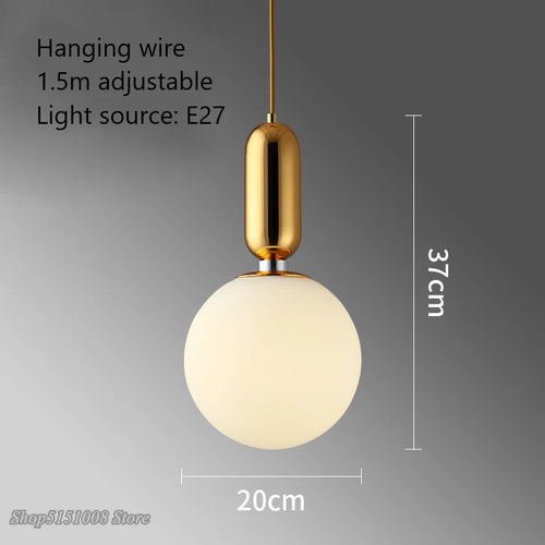 boule de verre moderne suspension led luminaire décoratif - vue 7 sur 15