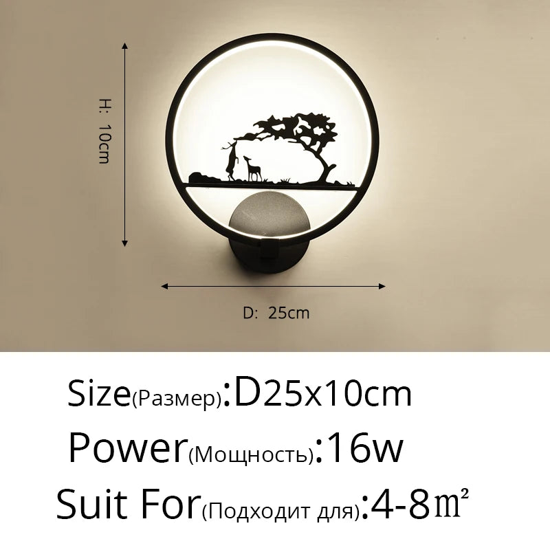 applique nordique ronde led moderne minimaliste pour mariage et enfant