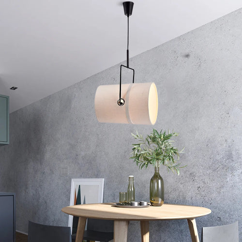lustre rotatif nordique style loft moderne en tissu - vue 5 sur 5