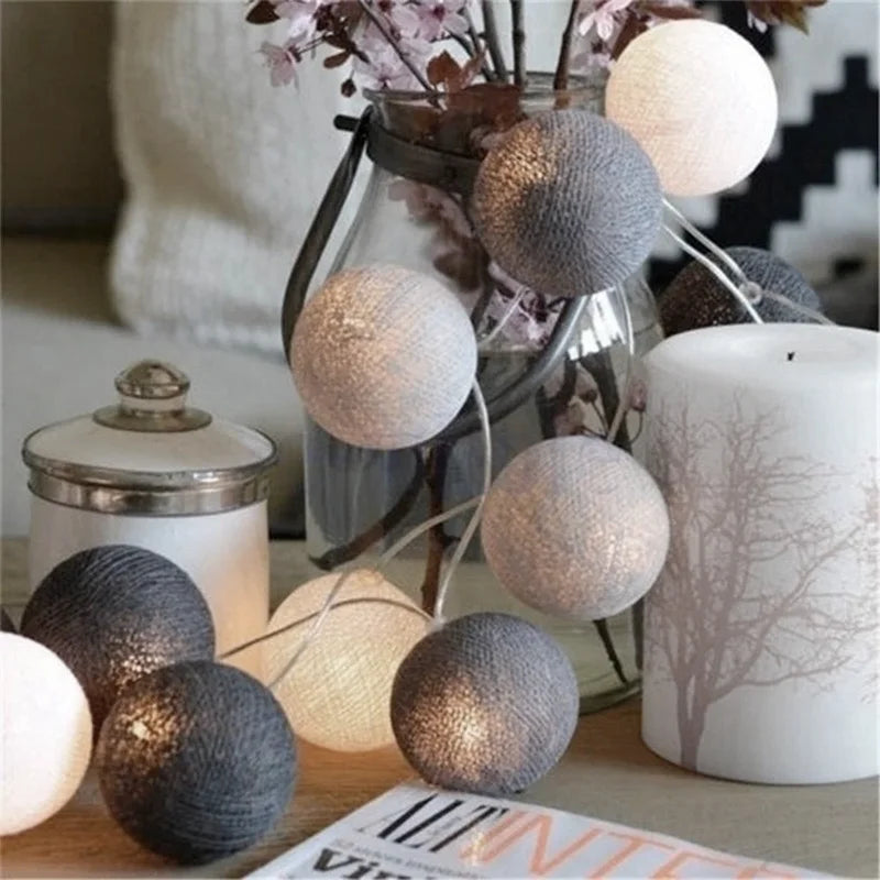guirlande lumineuse en coton à LED pour décorations festives et mariage - vue 5 sur 16