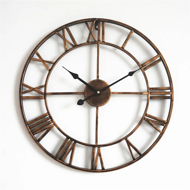 horloge murale nordique rétro en métal chiffres romains décorative - vue 11 sur 10