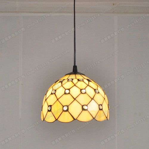 lustre en vitrail style tiffany pour éclairage décoratif antique - vue 5 sur 19