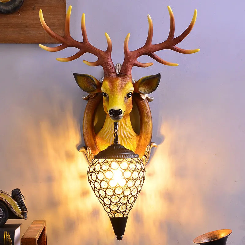 applique murale rétro européenne buckhorn foyer design nordique