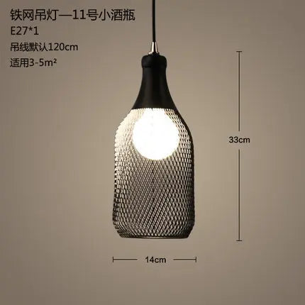 lustre cage à oiseaux style loft rétro en fer créatif minimaliste - vue 16 sur 18