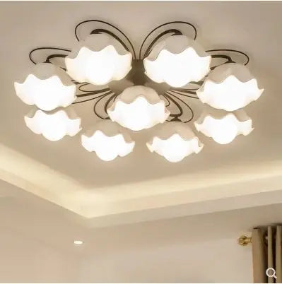 Plafonnier minimaliste américain coréen pastoral rond salon personnalité nordique restaurant créatif LED éclairage de chambre à coucher