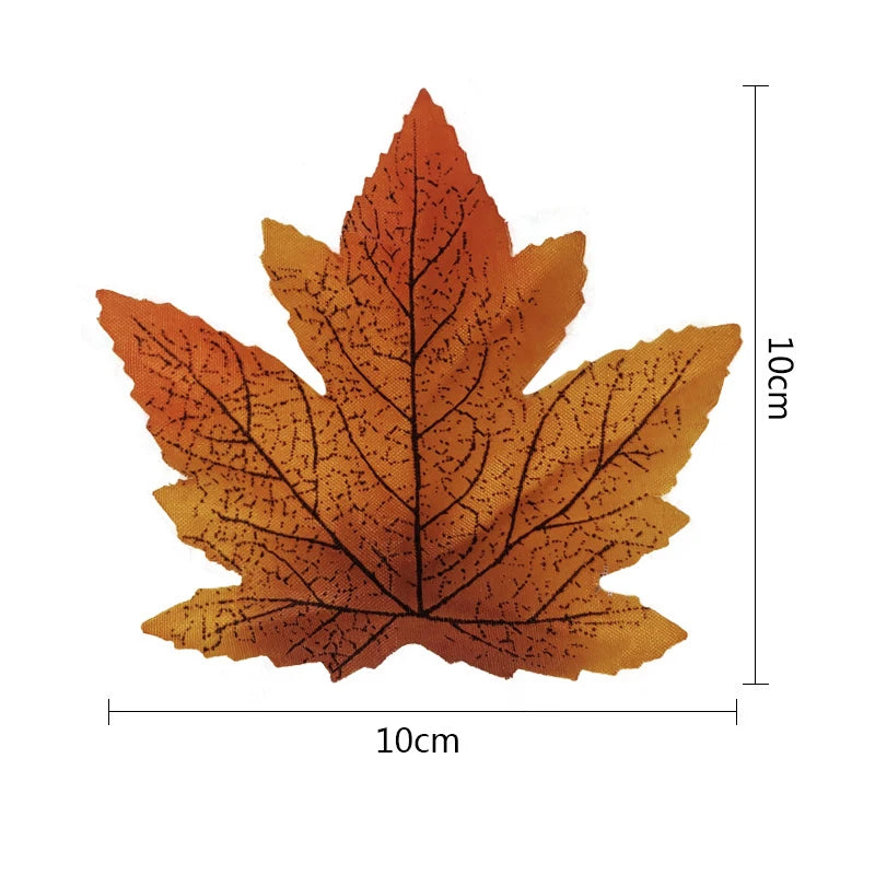 lot de 100 feuilles d'érable artificielles pour décorations festives - vue 13 sur 16