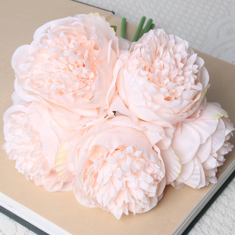 bouquet de 5 pivoines artificielles en soie pour décoration