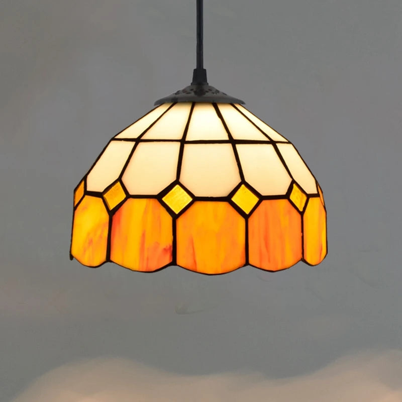 Bohême rétro européen coloré Tiffany verre lustre lustre Bar Restaurant créatif Rural porche méditerranéen lustre - vue 6 sur 28