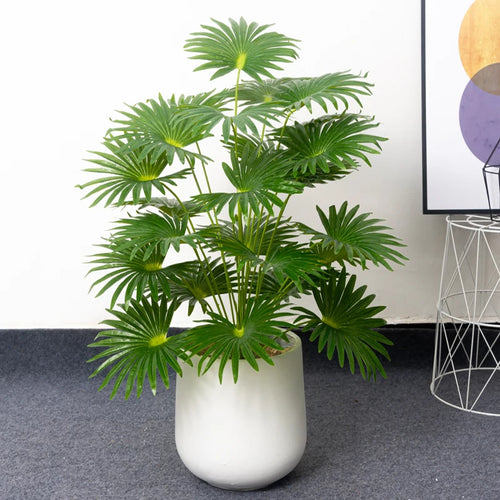 plantes artificielles tropicales monstera et palmier en plastique pour décoration - vue 11 sur 11