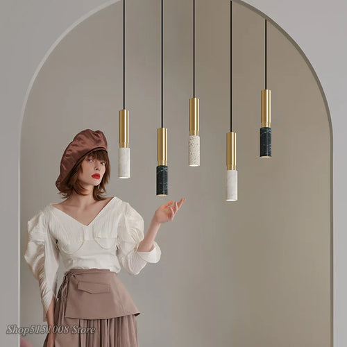 suspension moderne simple en marbre de style nordique ins - vue 2 sur 11