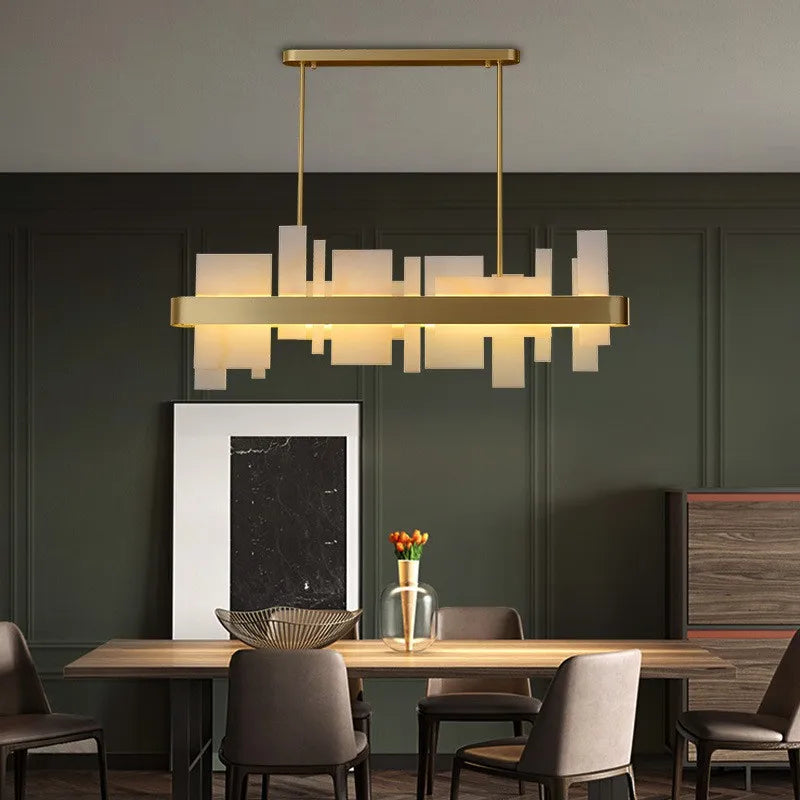 lustre de luxe en cuivre led créatif postmoderne nordique
