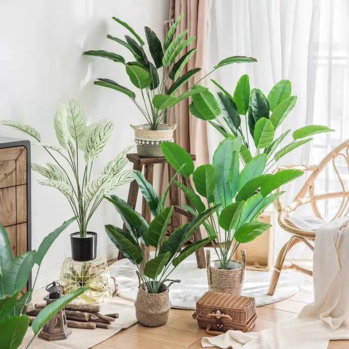 grand bananier artificiel feuilles tropicales pour décoration intérieure et extérieure - vue 3 sur 8