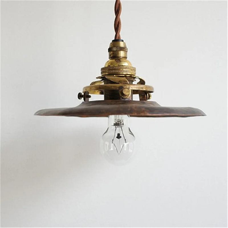 Suspension vintage industrielle laiton