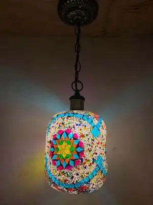 suspension LED en mosaïque turque style bohémien rétro vintage - vue 11 sur 14