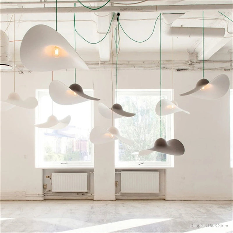 Postmoderne simplicité lampes suspendues salle à manger Art décor à la maison concepteur chapeau de paille lampe salon suspension luminaires E27