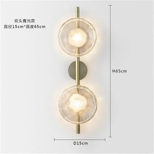 applique murale ceto design rétro en verre rond luxe intérieur - vue 9 sur 12