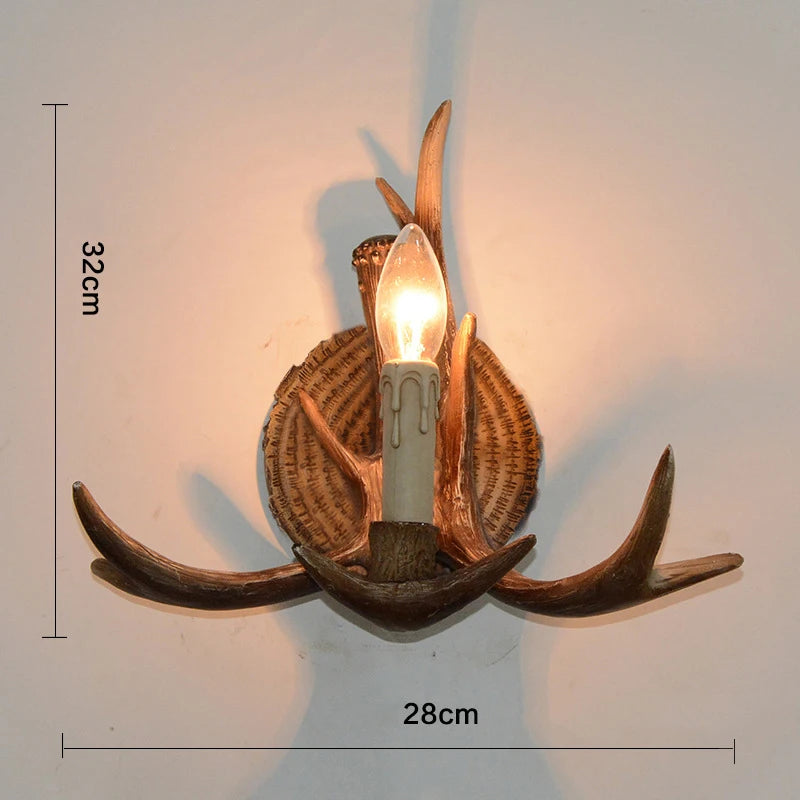 applique murale led en forme de bois de cerf en résine décorative