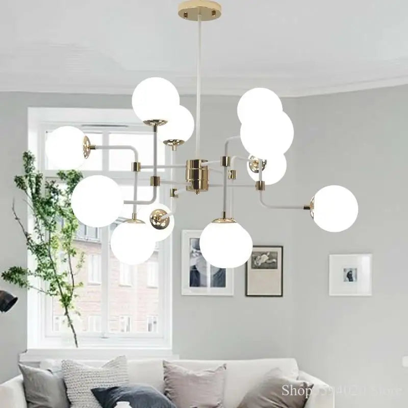 Nordique créatif magique haricot boule de verre Lustre salle à manger salon lampe suspendue décor moderne Hall Lustre lampes suspendues