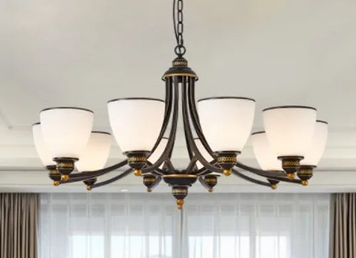 lustre classique en fer et verre pour décoration intérieure - vue 17 sur 16