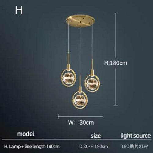 lampe nordique créative en cristal pour restaurant et bar - vue 12 sur 14