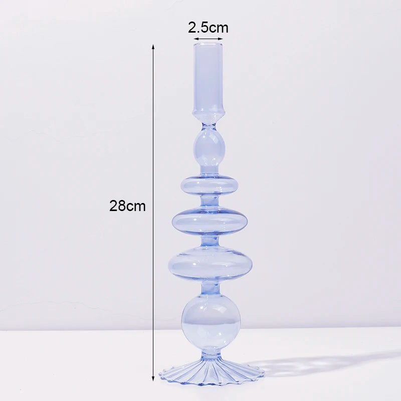 bougeoir en verre pour décoration romantique et festive - vue 13 sur 15
