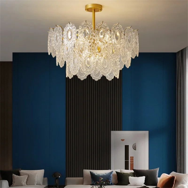 lustre en cristal moderne design luxe pour une ambiance élégante - vue 4 sur 15