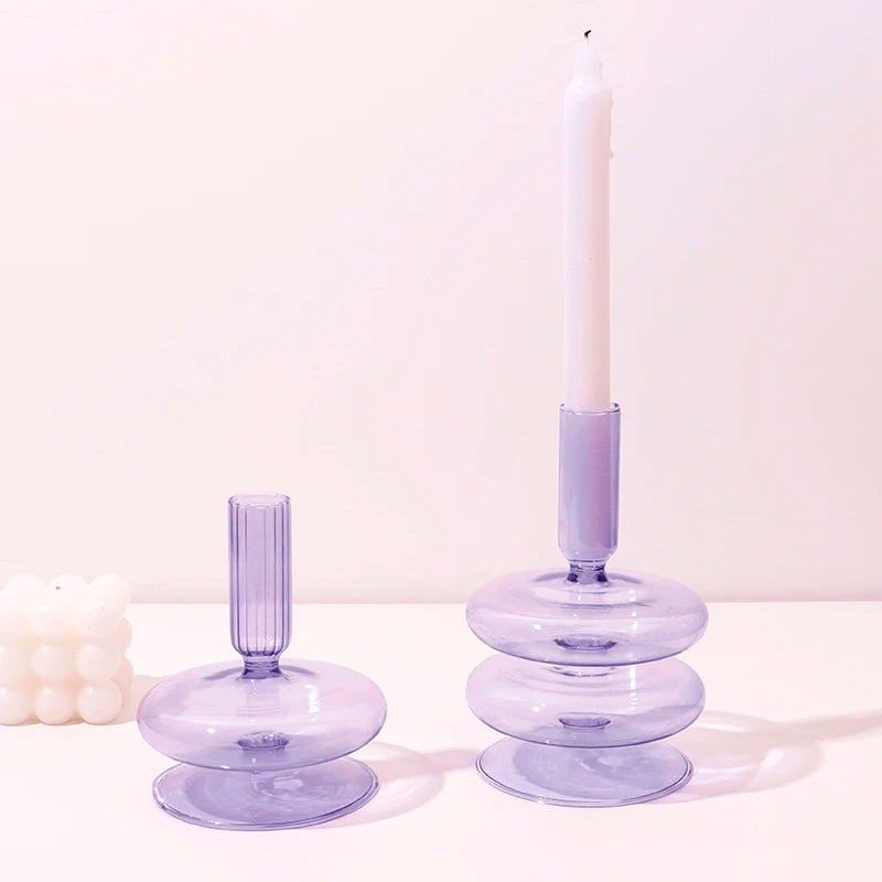bougeoir en verre pour décoration romantique et festive - vue 4 sur 15