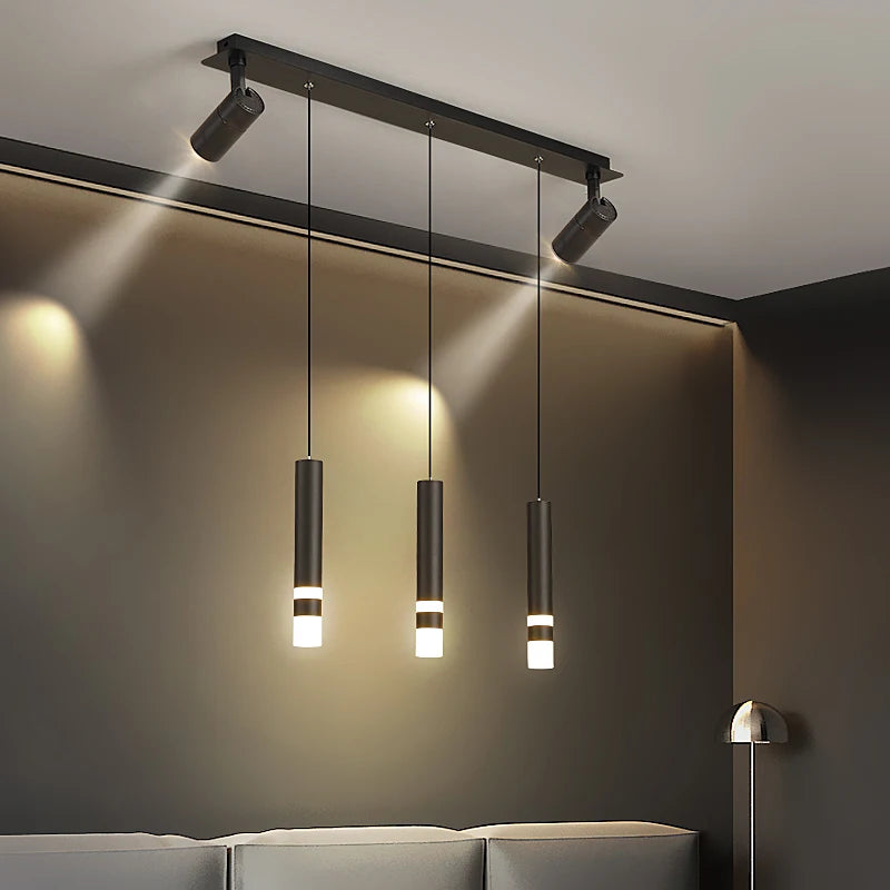 lustre moderne minimaliste à trois led pour table luxe - vue 3 sur 12