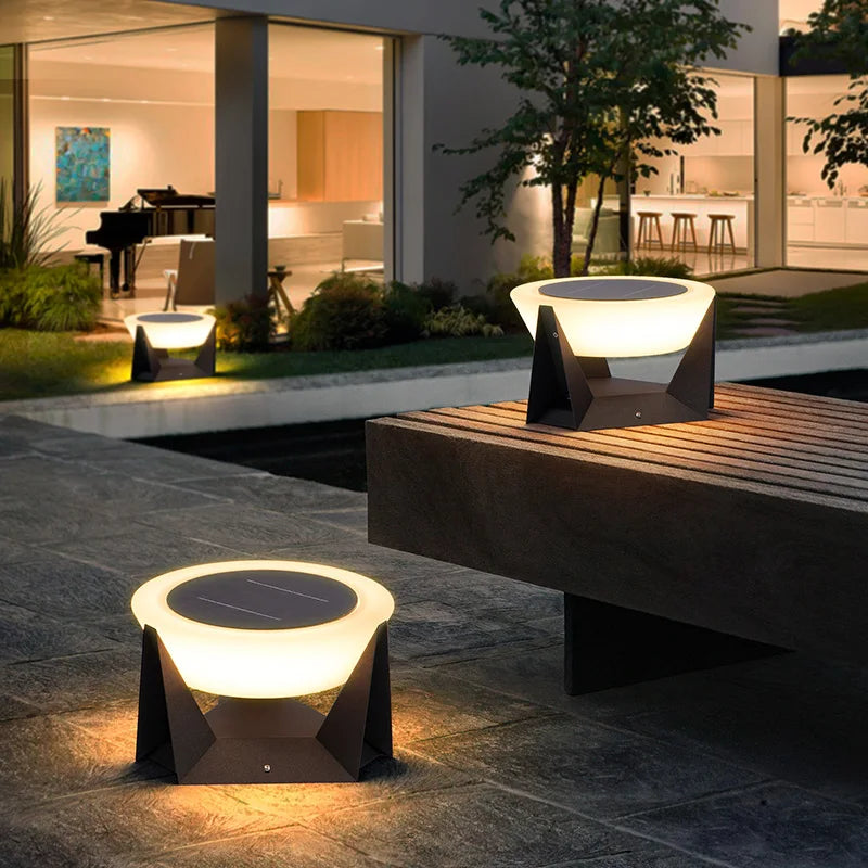 VZVI lumières solaires extérieur jardin lumière colonne lampes poteau lumière étanche clôture porte capuchon lumière lanterne lampe frontale Patio décor