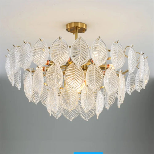 lustre vintage moderne en verre doré pour décoration intérieure