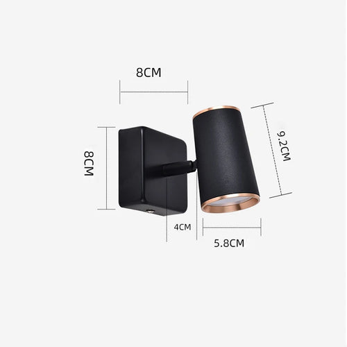 lampe de chevet led rotative à 360 degrés pour maison hôtel - vue 4 sur 8