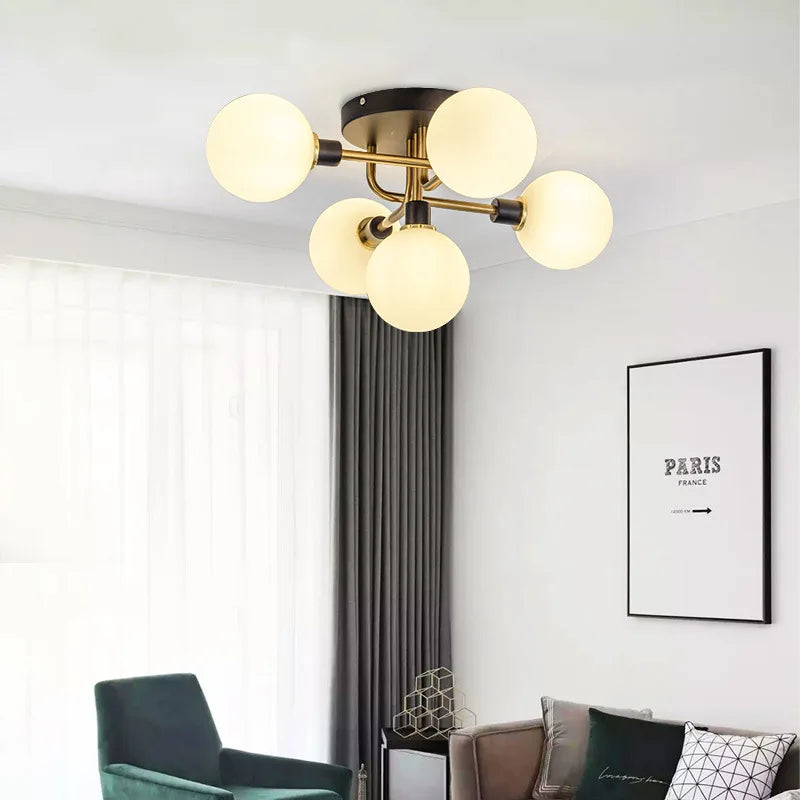 lustre moderne gris fumée verre maison intérieur - vue 3 sur 17