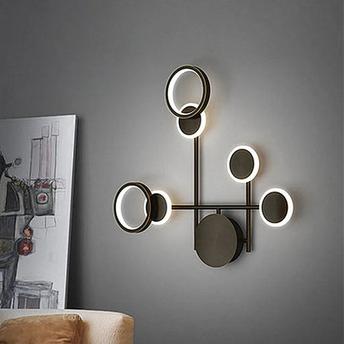 applique murale moderne à led rotative trois lumières tamisées - vue 2 sur 16