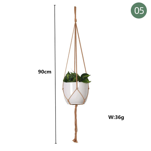 paniers suspendus en macramé pour plantes et décoration - vue 29 sur 30