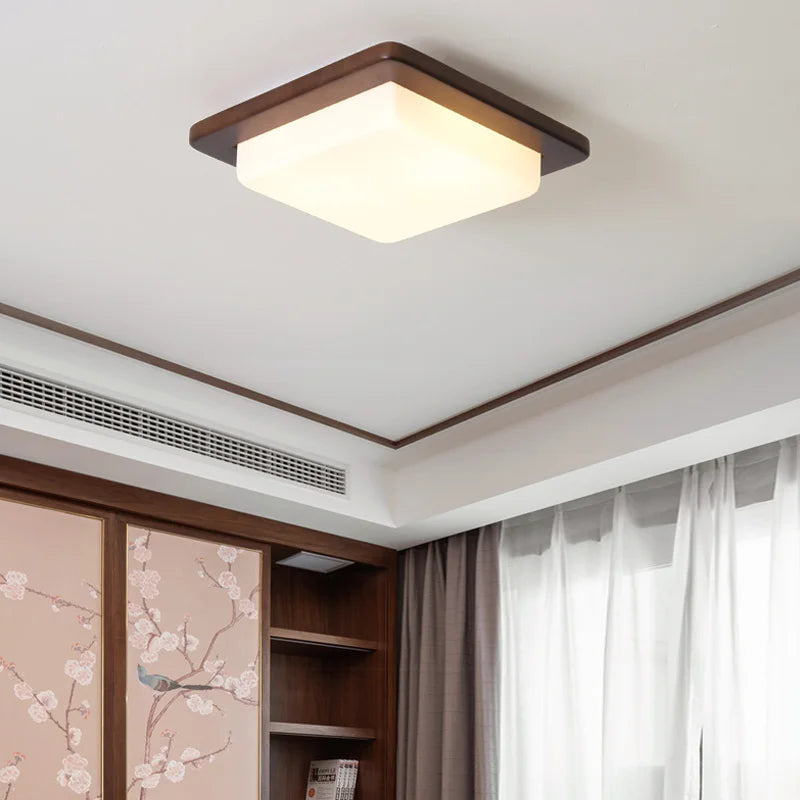 Bois véritable moderne LED lustres lumières d'intérieur pour chambre étude salon décoration de la maison lampes luminaire éclairage en caoutchouc lumière