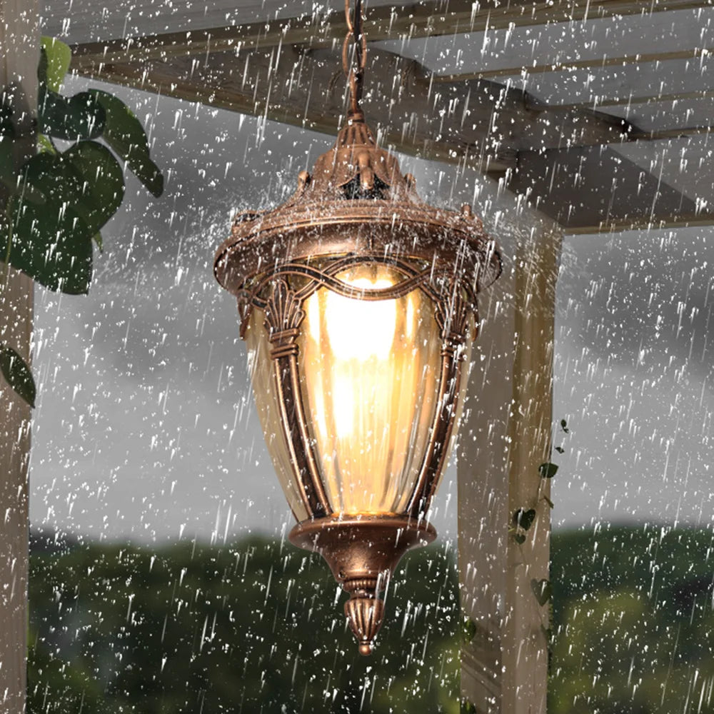 Lumière suspendue extérieure américaine pour Restaurant balcon Bar hôtel pavillon galerie lampe rétro rétro étanche lustre lumière - vue 5 sur 8