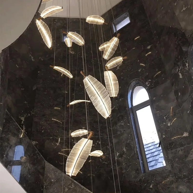 suspension moderne en forme de feuille pour décoration intérieure