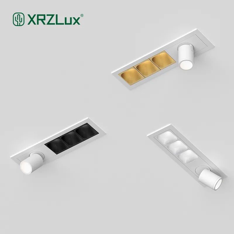 XRZLux – plafonnier Led carré encastré encastrable avec bande lumineuse linéaire