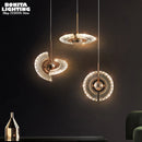suspension moderne en acrylique forme dovni pour décoration intérieure