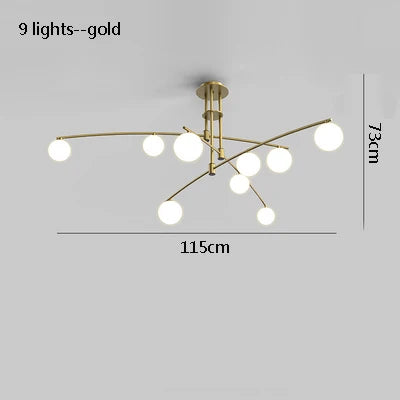 suspension moderne en métal et verre pour intérieur - vue 9 sur 18
