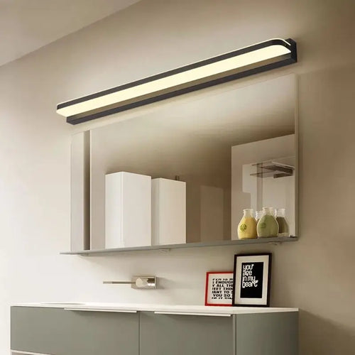Led miroir lumière moderne salle de bain lampe appliques 42/62/72/120cm acier inoxydable AC85-265V noir blanc appliques LED apliques