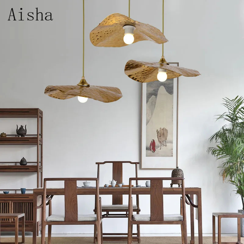 suspension créative en fer style chinois lotus pour décoration intérieure - vue 3 sur 7