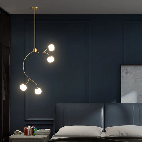 lustre de restaurant en cuivre design ambiance moderne pour intérieur - vue 5 sur 10