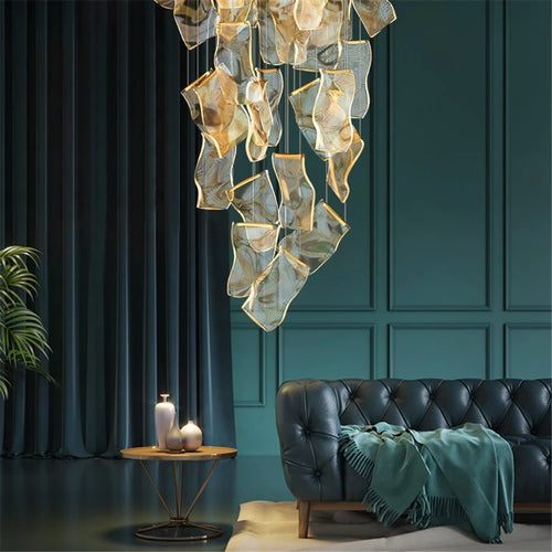 lustre led moderne pour escalier et magasin de vêtements - vue 4 sur 15