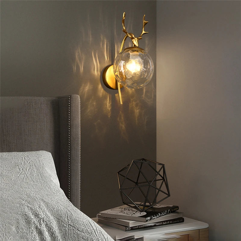 applique murale design moderne en forme de cerf en bois